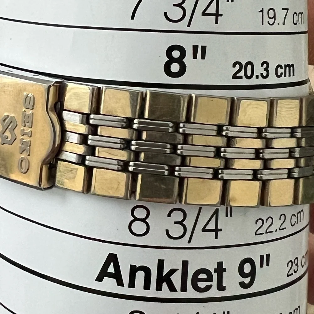 Seiko Automatic 17 Jewels Rare Vintage Men’s Watch Two-Tone Bracelet Gold Dial